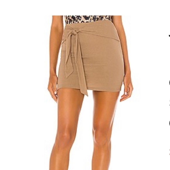 Lovers + Friends Dresses & Skirts - Lovers and Friends Justina Tie mini skirt in mocha, XS, revolve